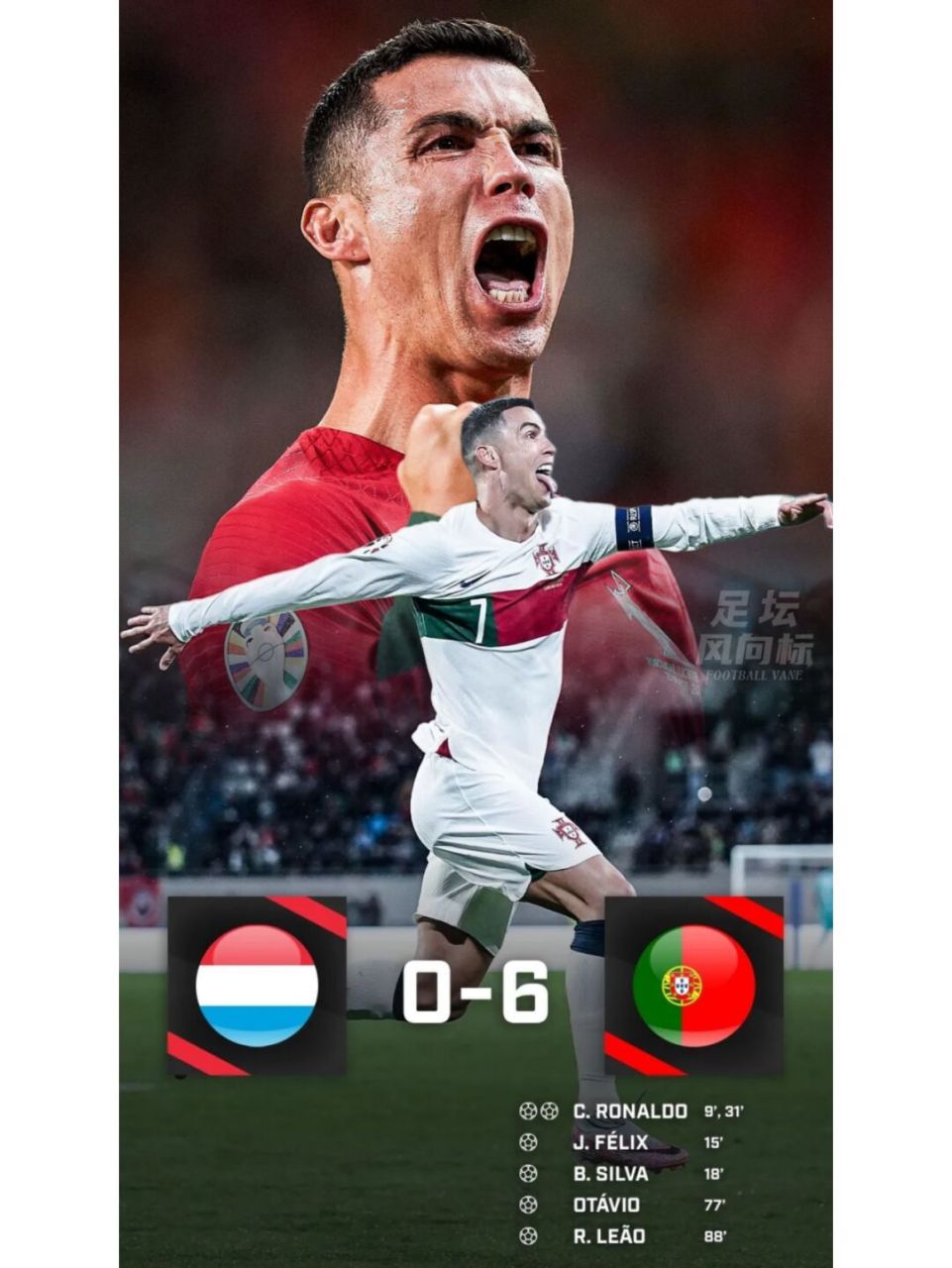 葡萄牙队迎战卢森堡队，豪取三分